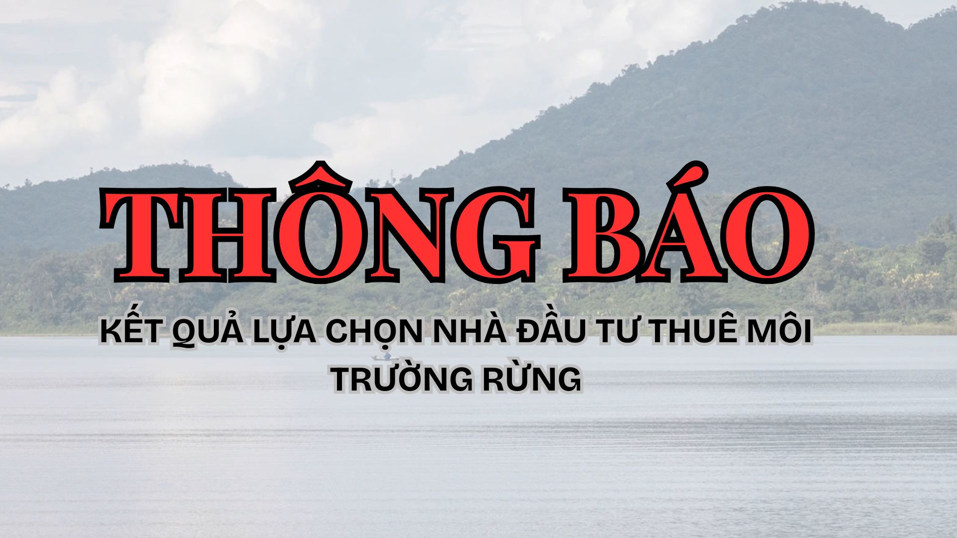 THÔNG BÁO KẾT QUẢ LỰA CHỌN NHÀ ĐẦU TƯ VÀ VỊ TRÍ NHÀ ĐẦU TƯ THUÊ MÔI TRƯỜNG RỪNG